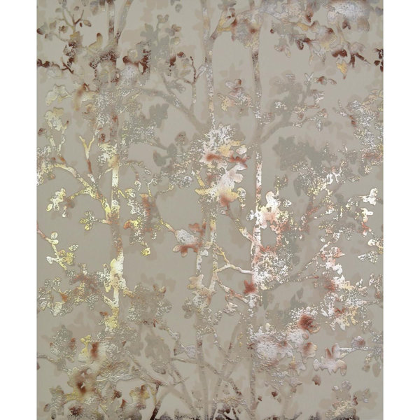 York Wallcoverings Antonia Vella Floral Metallic Wallpaper Double Roll